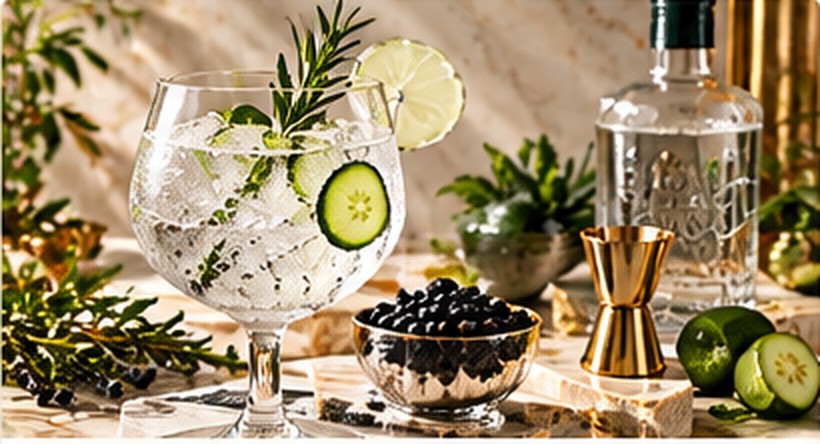 Gin-Tonic mit Wacholder und Botanicals